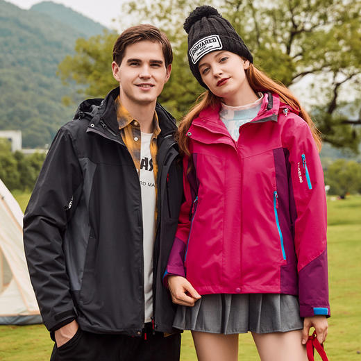 「三合一冲锋衣！数款配色」24山系户外冬季冲锋衣 男三合一两件套登山服女抓绒衣防寒保暖外套上衣 商品图0