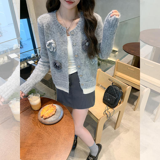 <曾小咸推荐>2.14现货秒杀 ！微信超特价！立体花朵毛织开衫 日常209.99 立减120 秒杀89.99！！ 商品图3