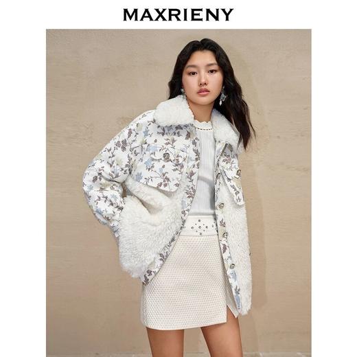 MAXRIENY优雅复古感环保皮草外套冬款提花羽绒服(货号:MC88DC779) 商品图2