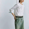 【顺丰包邮】40629 洛诗琳法式设计感简约纯色小圆领百搭衬衫女151 商品缩略图2