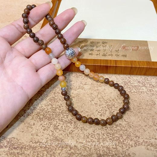 【新中式金丝檀木手链】搭配金丝玉双圈佛珠文玩 男女古风小众木质手串  商品图1