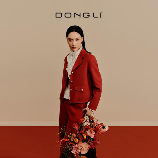 东黎 • 小山羊绒女士秋冬西服领小香风双面呢羊绒大衣 3322 商品图5