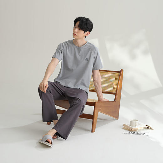 男士夏季睡衣套装  纯棉短袖家居服芬腾 商品图3