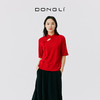 东黎 • 山羊绒 女士秋冬 新中式气质中国风红色短袖 3548 商品缩略图0