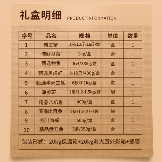 2025年A4百鲜争艳海鲜礼盒  精选10种精品海鲜 商品图2