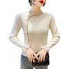 SMZ33728半高领钉珠蕾丝拼接针织衫毛衣女2024冬新款修身内搭长袖打底上衣 商品缩略图4