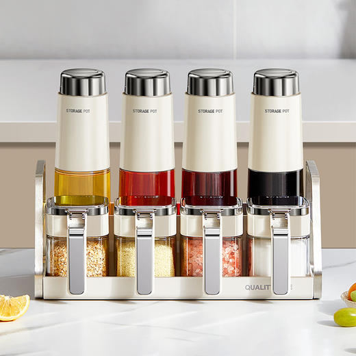 摩登主妇调料罐调料盒收纳盒家用厨房高端盐罐油壶组合套装调味瓶 商品图4