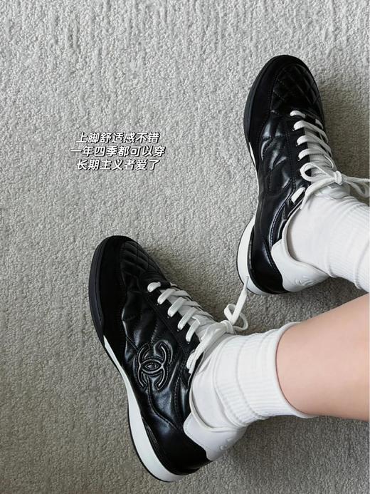 香奈儿熊猫色轻菱格纹隐藏款网球鞋棒球鞋（HC） 商品图9