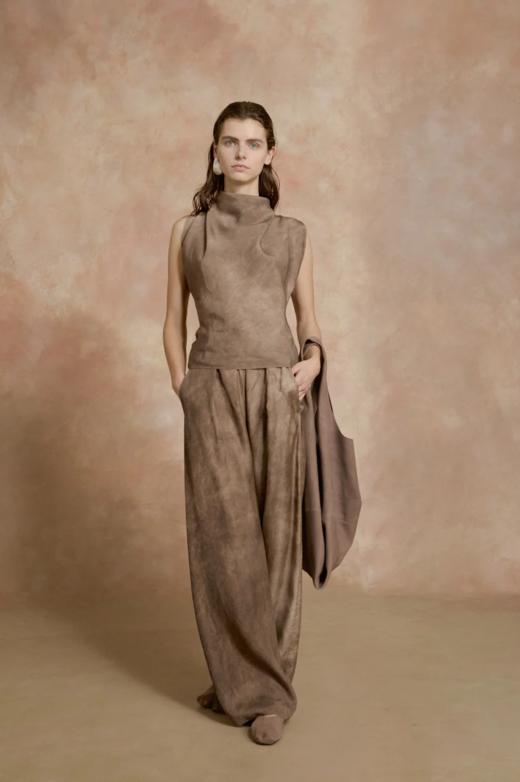 Cortana  米色/烟紫色羊皮大号U BAG 商品图10