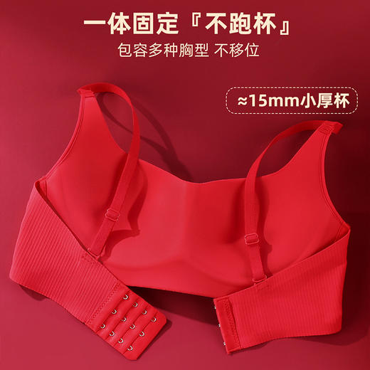 雅黛丽本命年红色内衣套装小胸聚拢显大无痕文胸软支撑美背胸罩女 商品图2