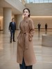 立领牛角扣装饰两侧开衩双面手工大衣 商品缩略图2