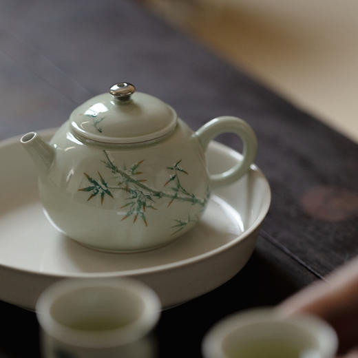 束刻<秘黄釉茶壶> 商品图2