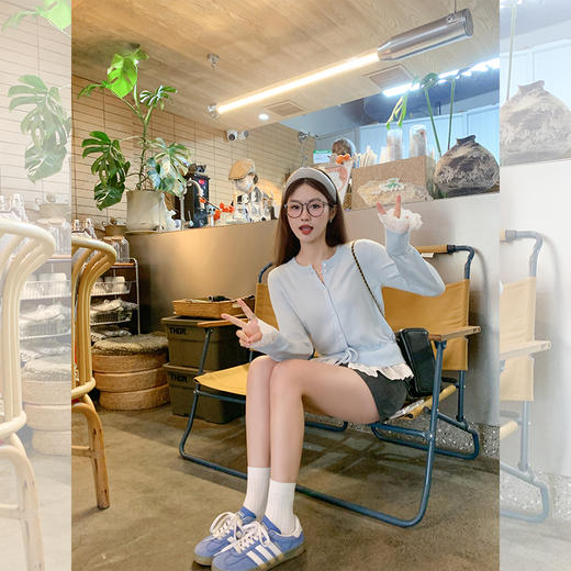 <曾小咸推荐>新品现货秒杀！卖完下架不再补 ！微信粉丝打折价！！下摆蕾丝花边抽绳系扣针织衫 日常169.99/件 立减80 秒杀89.99/件！！ 商品图2