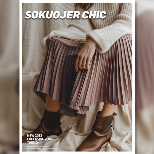 「气质百褶裙！四色可选」品质气质显瘦经典百褶裙 秋冬高腰半身裙女松紧腰中长款裙子 商品图0