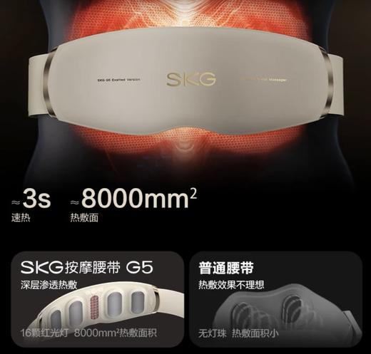 skg腰部按摩器 G5【礼盒款】中频脉冲腰部按摩仪暖宫腰带揉腹仪护腰热敷 送男女朋友圣诞新年生日礼物 商品图1