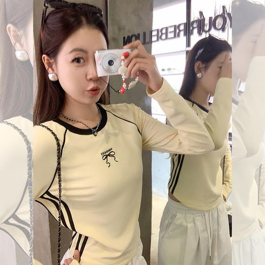 <曾小咸推荐>新品现货秒杀！卖完下架不再补 ！微信粉丝打折价！！ 蝴蝶结绣花修身打底衫 日常129.99/件 立减60 秒杀69.99/件！！ 商品图1