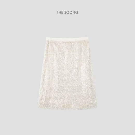 THESOONG|"诠释匠心"全手工金线蕾丝珠片绣花连腰半身裙HWQZ6303 商品图0