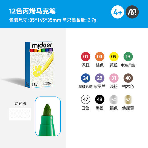 【可背可拎，巨强覆盖力！】丙烯马克笔 速干叠色水性涂鸦笔 不透色画笔 儿童绘画包-QQ 商品图5