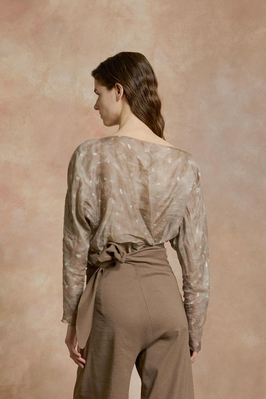 Cortana 灰褐光影YO苎麻上衣 商品图1