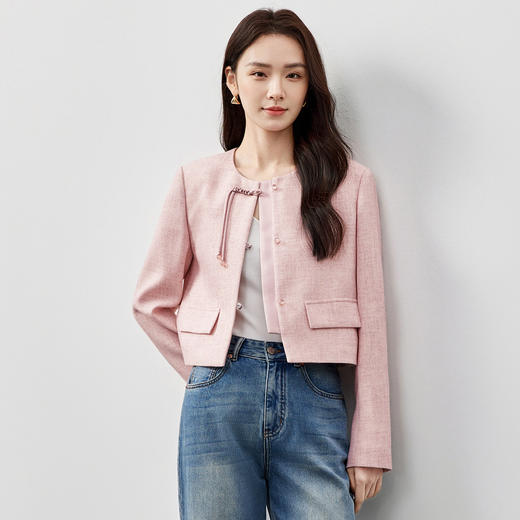 【内购】小香风盘扣外套优雅小香风结合新中式盘扣花纱编织面料外套-151W58685 商品图2