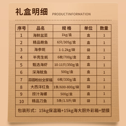 2025年A3三星照福海鲜礼盒  精选10种海鲜 商品图2