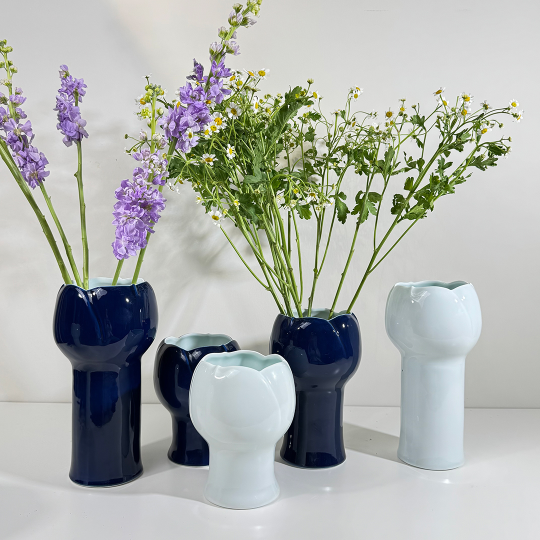 不仁斋 薛继业 陶瓷  茉莉花瓣花瓶花插客厅卧室桌面摆件花瓶花插