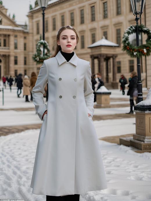 翻领双排扣收腰大衣 商品图1