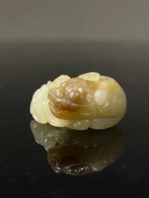 褐沁籽料白玉巧色镂雕子母瑞狮，顺丰包邮 商品图12