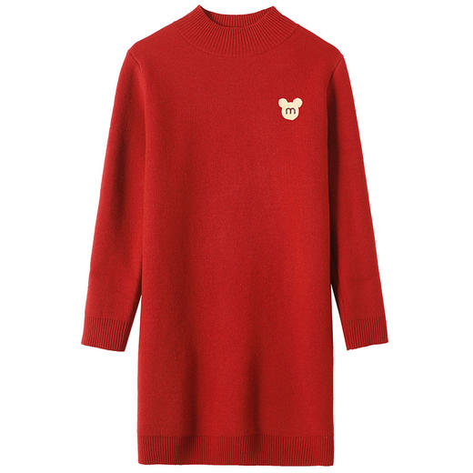 CC-DW-837半高领加绒厚款毛衣裙女中长款针织衫冬季新款一体绒内搭打底衫潮 商品图4