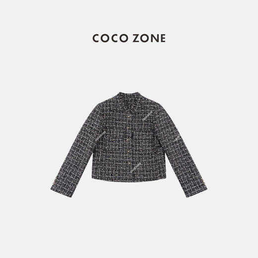 COCO ZONE 秋冬小香风立领单排扣长袖外套CC1D2606 商品图0