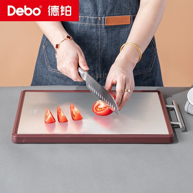 【严选超市】德铂Debo迈克尔304不锈钢+乌檀木双面菜板 售价 39.9