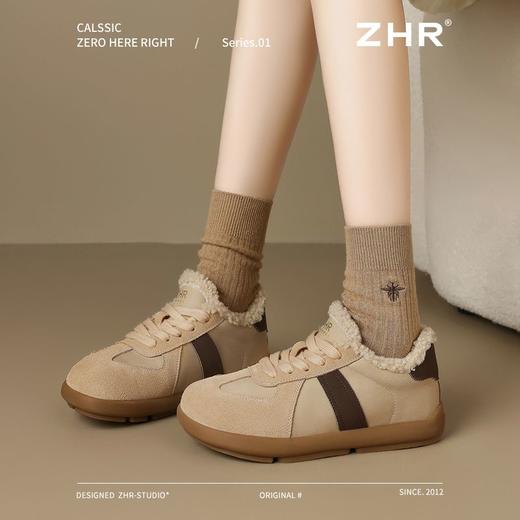 ZHR则则加绒德训鞋冬季美拉德防寒保暖超软棉鞋百搭休闲鞋女 商品图4