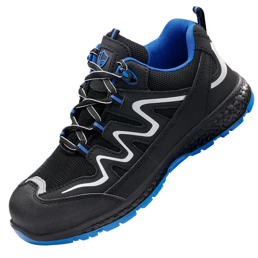 蓝鸥盾新款劳保鞋防砸防刺穿防静电欧标钢包头4.0㎜凯夫拉底实心底二层牛皮四季款低帮安全鞋 商品图9