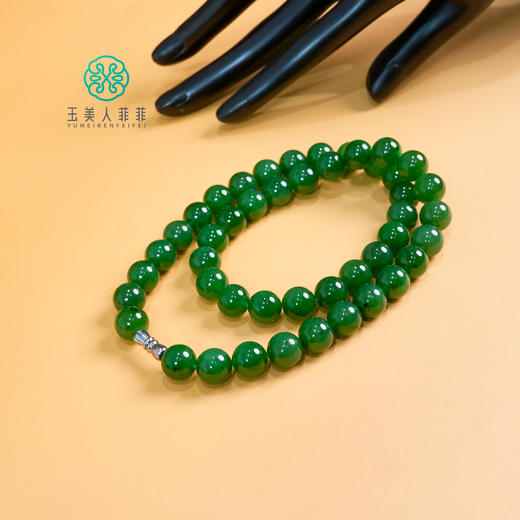 玉美人菲菲/和田碧玉圆珠妈妈链约10mm 商品图0
