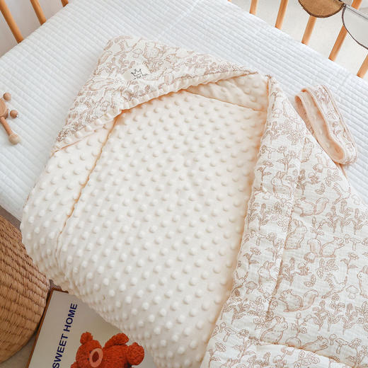 婴幼儿包被加厚棉质卡通印花柔软小宝宝包单秋冬透气舒适婴儿抱被 商品图1