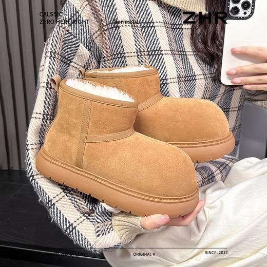 ZHR则则卡皮巴拉雪地靴女2024冬季新款加绒加厚棉鞋软底保暖短靴 商品图1