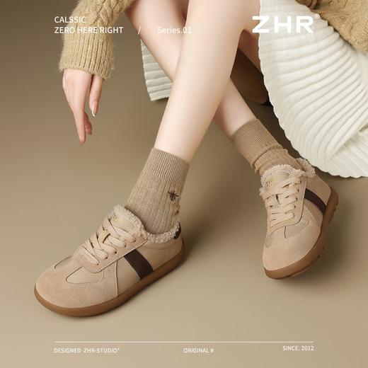 ZHR则则加绒德训鞋冬季美拉德防寒保暖超软棉鞋百搭休闲鞋女 商品图6