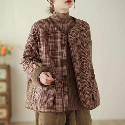 裁缝学苑AS394复古加厚夹棉夹克外套女冬圆领棉服纸样绗棉小棉袄 商品图1