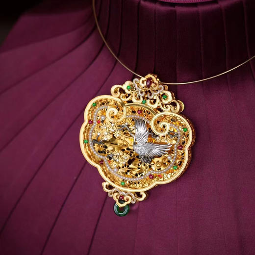 龢盒原创 精品翡翠松鹤大香囊 商品图1