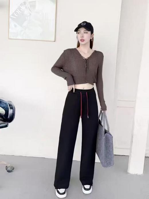 超值【休闲裤】品质女裤➡️（精选澳大利亚棉花）🔥加绒/加厚9969品质垂感侧开叉阔腿裤直筒裤-喜出 商品图1