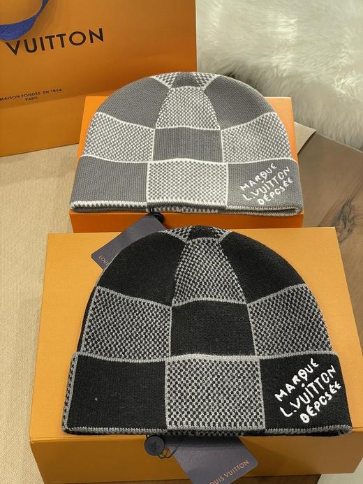 驴家新款棋盘格拼色针织冷帽男女同款（AN） 商品图0