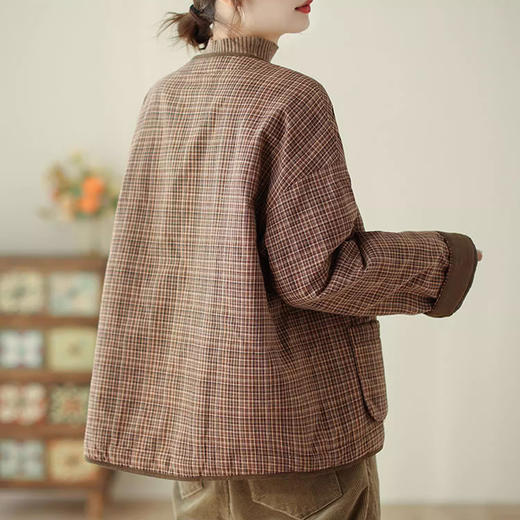 裁缝学苑AS394复古加厚夹棉夹克外套女冬圆领棉服纸样绗棉小棉袄 商品图4