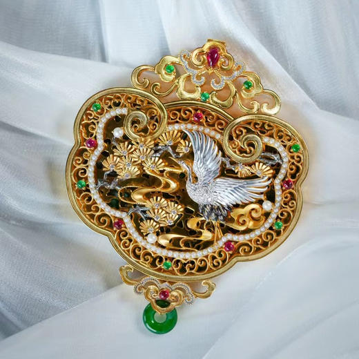 龢盒原创 精品翡翠松鹤大香囊 商品图2