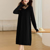 CC-XFY-2338蕾丝拼接毛衣连衣裙女中长款秋冬小个子配大衣内搭打底裙 商品缩略图2