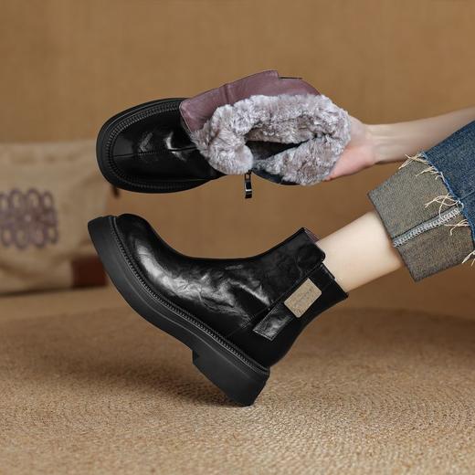 【预售5天】冬季保暖新款粗跟圆头抗冻羊羔毛短靴雪地靴JLY&18-388 商品图0