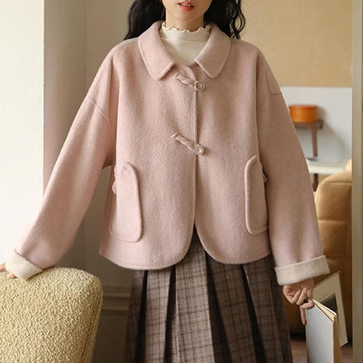 裁缝学苑AS395双面呢羊毛大衣纸样女装复古小个子短款毛呢外套样板 商品图4