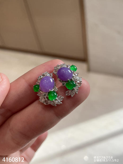 4160812，紫罗兰蛋面耳钉。具体价格微信咨询 商品图1