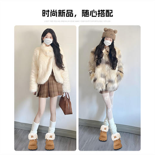 ZHR厚底加绒雪地靴女2024冬季新款保暖御寒棉鞋防滑轻便毛毛鞋女 商品图8