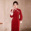 雪尼尔加密加厚，新中式红色拜年服改良旗袍CM-578 商品缩略图1