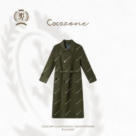 "COCO ZONE ”复古老钱“ 双排扣长款毛呢外套CC1C2295